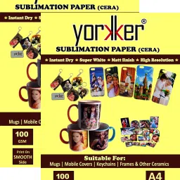 Yorkker Sublimation Paper CERA 50x2 Packets 100GSM A4 Paper Unruled A4 100 gsm Sublimation Mug Printing Paper-14