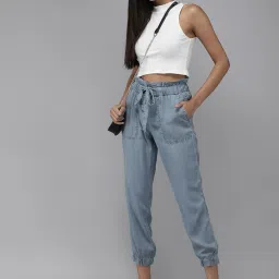 Women Jogger Fit High Rise Blue Jeans-image-70