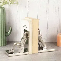 voidrop Decorative Working Man Set Of 2 Silver Aluminium Bookends-picture-39