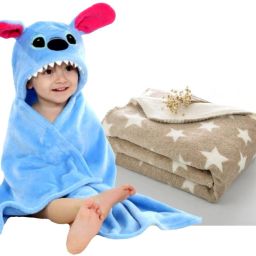 Printed Single Hooded Baby Blanket for AC Room-image-4