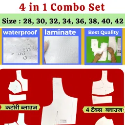 4 Count 4 In 1 Blouse Paper Cutting Patterns Combo All Size 28 To 42 Cross Stitch Matte Cloth-14