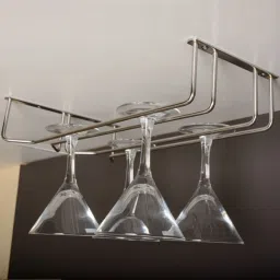 Stainless Steel Double Line Wine Glass Rack (Pack of 2) | Wine Glass Holder | Wine Rack For Pub And Club Size (20 Inch) Stainless Steel Wine Rack-image-34