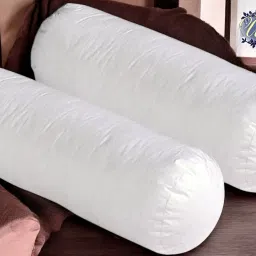 Round Microfibre Solid Bolster Pack of 2-image-88