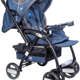 Compact Fold, Adjustable Canopy, Reversible Handle, 5-Point Harness Pram-0