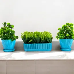 Artificial Plants with Tray for Home Office Decor Wild Artificial Plantwith Pot-21