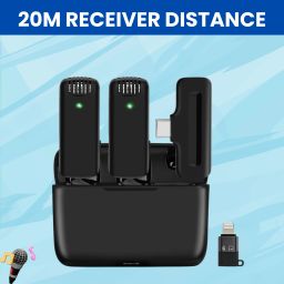 J13 Wireless Microphone, Noise Reduction Mic with Charging Case for VloggingF231 Microphone-image-54