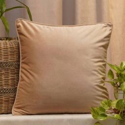 Peach Solid Velvet 16 x 16 Inches Cushion Cover by Zeba-picture-16