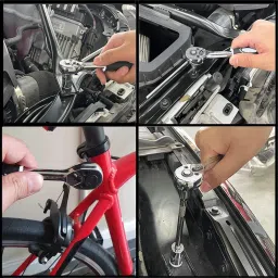flipkart smartbuy High Quality 1/4-Inch Tool Ratchet Wrench Kit Household Socket Set Socket Set image 5