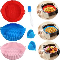 Air Fryer Reusable Silicone Pot Basket Liners with Ear Handles Air Fryer-image-51