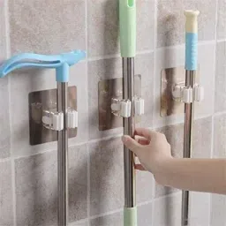 (PACK OF 3)Broom Mop Holder Broom Holds Self Adhesive Reusable No Drilling Accessories Organizer-image-26
