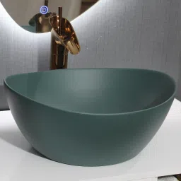 (16*13*7) inch royal matt finish premium quality ceramic counter top basin / (41.5*34*16) cm very stylish heavy quality green ceramic wash basin / Table Top Basin-image-24
