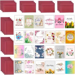 aanyacentric 24 Pcs Best Wishes Folded Blank Tags with Envelope Printed Gift Tags Greeting Card-picture-14