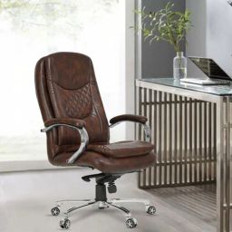 casacraft from pepperfry Alaska Leatherette Executive Chair in Brown & Tan colour-picture-37