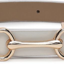 Women Casual White Artificial Leather Reversible Belt-image-2