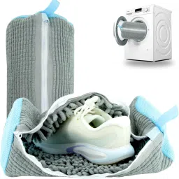 Shoe Washing Machine Bag 2Pcs Shoe Laundry Bag with Zipper Hook Laundry Trolley-image-20
