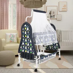 Cradle for kids cradle for baby boy and girl Cradle With Swing & Mosquito Net-17