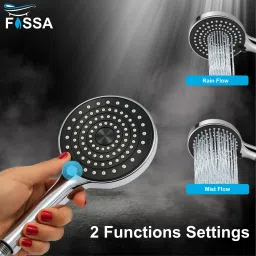 fossa Gloria Hand Shower with 2 Spray Setting Modes with 1.5 Mtr SS Hose Pipe , Hook Handheld image 4