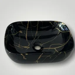 Premium Designer Ceramic Wash Basin(RJ-53)with Waste Pipe & Coupling set (18*13*5)(RJ-1053) Table Top Basin-11
