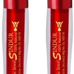 Aromatic 100% Natural Liquid Sindoor Red with Sponge-Tip- Applicator- Long Lasting Chemical Free & Waterproof with Floral Pigment (5ml X 2) Sindoor-image-19