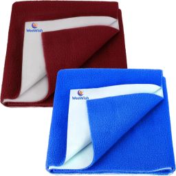 Waterproof, Cotton, Fleece Dry Sheet, Reusable & Washable, (MEDIUM) - PACK OF 2-image-57