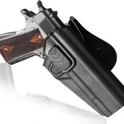 OWB Finger Release Holster For .45 Bore Pistol ( All Fits 5" Barrel 1911 Pistol) Pistol/Gun Cover, Racquet Carry Case/Cover Free Size-picture-20
