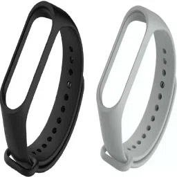 TRENDINGVIEW "Mi4 Band Strap - Black & Grey Smartwatch Replacement Strap" MI 4 mm Silicone Watch Strap-23