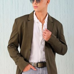 the indian garage co. Men Solid Single Breasted Casual Blazer-picture-15