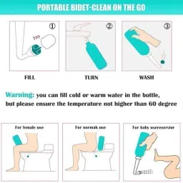 Portable bidet, Jet Spray for Toilet | Retractable, 2 angled Nozzles NI99 Manual Bidets-image-40
