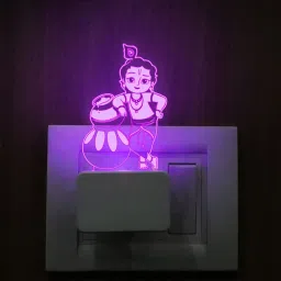 Lord Krishna 3D Illusion Plug Night lamp for Bedroom décor Light Night Lamp-11