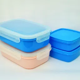 Plain Plastic Lunch Box (set of 4) For Multiple Uses Containers Lunch Box Mix 4 Containers Lunch Box image 3