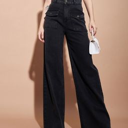 sassafras Women Regular High Rise Black Jeans-picture-20