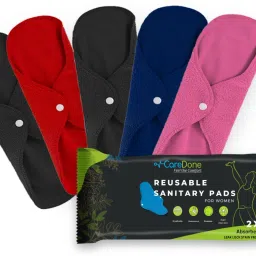 Multicolor Cloth Period Pads Washable Napkin for Heavy Flow with Wings.(packof5) Sanitary Pad-11