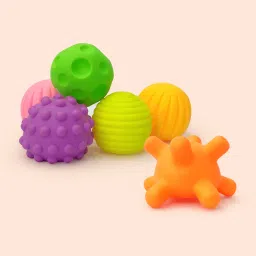 Sensory Balls with Chu Chu Sound for Baby- Set of 6 Textured Soft Balls Bath Toy Bath Toy-image-66