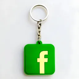 Green Facebook Logo Keychain | Stylish Rubber Keychain for Boys & Girls | Funky Key Chain-image-22
