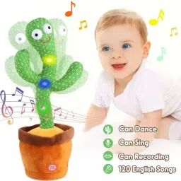 sh enterprises Dancing Cactus, Dancing Cactus Talking, Singing, Repeating Plush Toy for Kids image 2