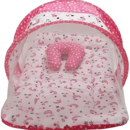 Cotton Infants Washable Washable Cotton Baby Bed with Mosquito Net Safe & Cozy Sleep for Infants Mosquito Net-19