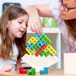 esnapy Tetra Balance Game - Fun Stacking Blocks for Parties & Families (Multicolor) image 3