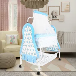 Cradle for kids cradle for baby boy and girl Cradle With Swing & Mosquito Net Bassinet-image-1