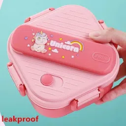 Kids Square Bento Lunch Box Plastic Food Container 4 side Lock Lunch Box 2 Containers Lunch Box-image-30