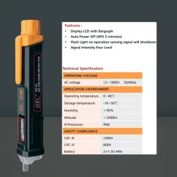 HTC Voltage detector, Non-Contact- With NCV inductive probe for AC voltage Digital Voltage Tester-19