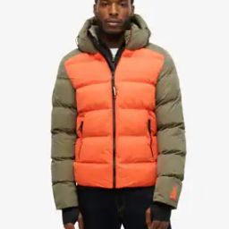 Men Colourblock Relaxed Fit Hooded Puffer Jacket-picture-40