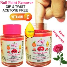 PREMIUM QUALITY Dip & Twist Instant Nail Paint Remover With ROSE Fragrance: - Acetone Free, Enriched with Vitamin C or Vitamin E. ( PACK OF 2 )-3