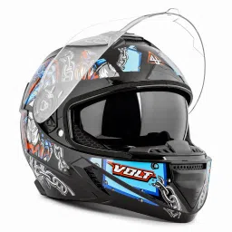 Volt DX Full Face ISI Marked 100% ABS with Unbreakable Dual Visor Motorbike Helmet-image-39