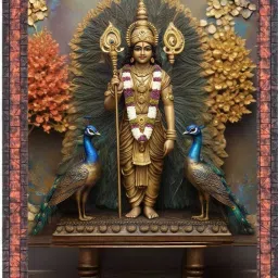 "Lord Murugan Divine | Tamil God Murugan Photo Frame for Home | Puja Religious Frame-image-54