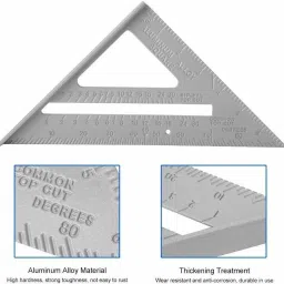 kmils Double side Aluminium Alloy Speed Square Triangle Scale for Carpenter and Engineer | Right Angle Tool Tri-Square image 5