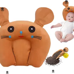 white bubble Rai Pillow Velvet, Baby Head Shaping Takiya Soft Pillow Infant Mustard Seeds Toons & Characters Baby Pillow Pack of 1-picture-3
