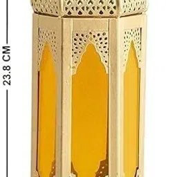 zr handicraft Unique Moroccan Hanging Lanterns Set of 2 Gold Iron Hanging Lantern image 3