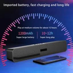 GUGGU Bluetooth (PORTABLE HOME TV SOUNDBAR) Dynamic Thunder Sound, 2400mAh BatteryM169 20 W Bluetooth Soundbar image 3