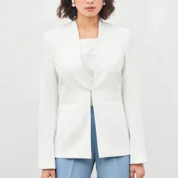 Women Solid Single Breasted Formal Blazer-image-14
