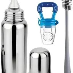 Baby Stainless Steel Bottle ( 250ml )with Fruit Feeder -1 With cleaning brush-1 - 250 ml-image-45